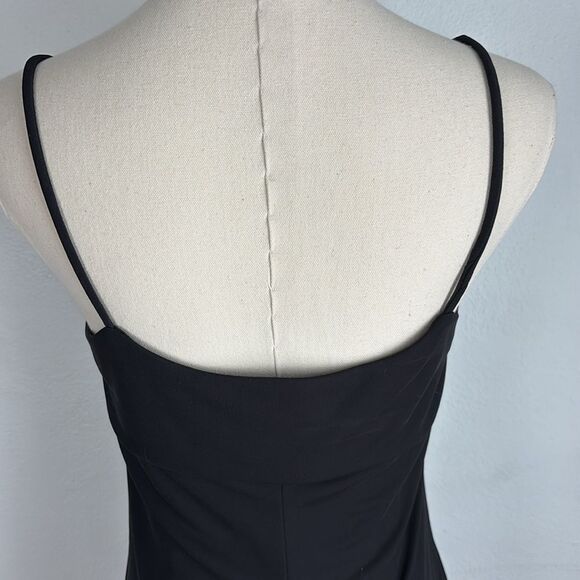 Vintage La Belle Black Babydoll Slip Mini Dress 7 Y2K 90s Streetwear Timeless - Picture 8 of 9